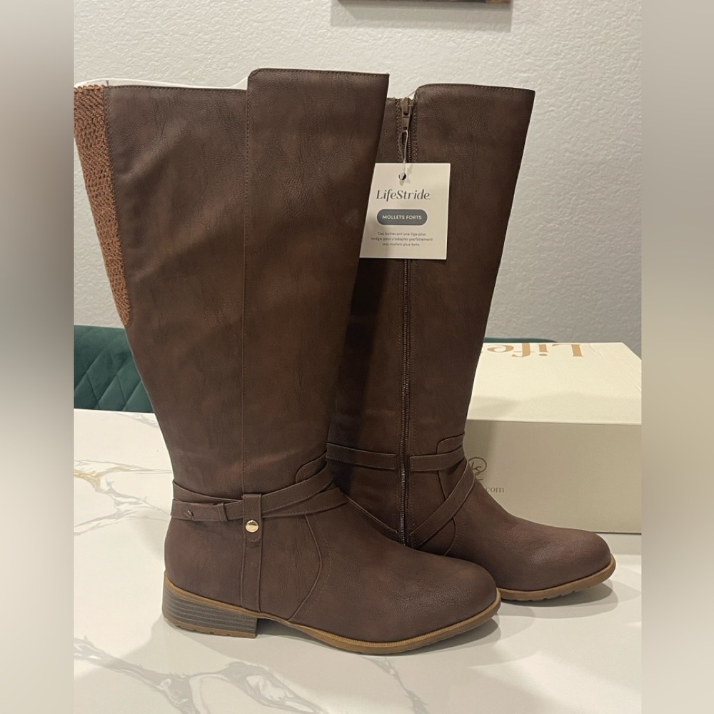 L ife Stride Women's Over the Knee Brown Boots. Wide calf Size 9.5 - Picture 7 of 8